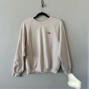 Oak & Fort-Comfy “Sugar” Crew Neck Sweatshirt- Neutral Cream (Size:Large)